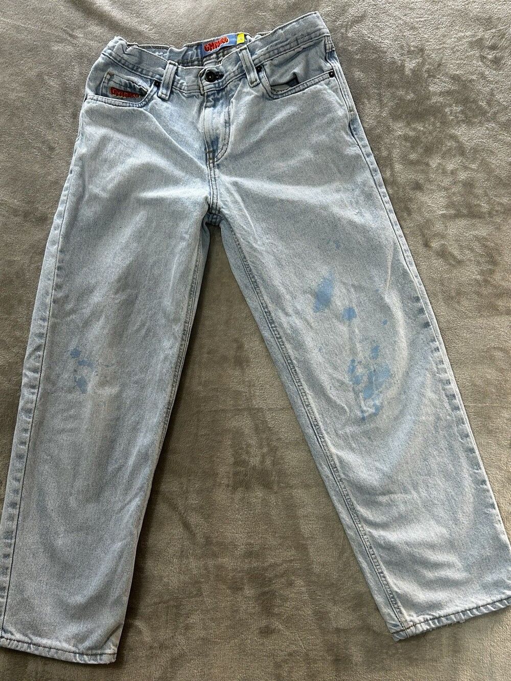 Empyre Jeans Womens Size 26 Light Wash StrAIGHT WIDELeg Distressed Grunge Skater